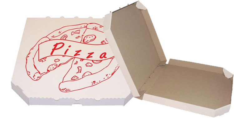 Obrázek z Pizza krabice, 35 cm, bílo hnědá s potiskem 